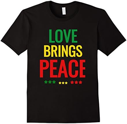 Mens Love Brings Peace Rasta T Shirt/Good Vibes Shirt Large Black
