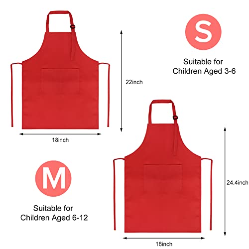 SUNLAND Kids Apron and Hat Set Children Chef Apron for Cooking Baking Painting