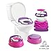 Babyloo 3 In 1 Bambino Booster Potty Training System with Free Standing Potty, Step Stool, and Toilet Mount for 6 Months and Up, Pink and Purple
