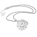 Souarts Silver Tone Color Floral Pendant Necklace Bracelet Fit 5.5mm DIY Snap Button, Snap Charms Snap Jewelry Necklace(Necklace)