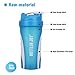 BOTTLED JOY Protein Shaker Bottle, Non-toxic Wide Mouth 100% Leak Proof Shake Water Bottles 27oz 800ml (Blue)