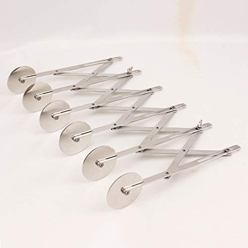 Funtress 6 Wheel Pizza Cutter Stainless Steel Muti-round Blade Pastry Knife Dough Scraper/Cutter/Divider 2 1/4inch