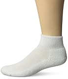 Thorlo Unisex Golf Mini Crew Sock, White,Large, Shoe size 9-12.5