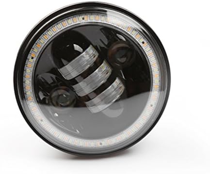 Primeauto 1pcs 5.75inch Motorcycle Headlamps Motorbike Headlight Hi/lo Beam&white Angel Eyes for Harley-davidson