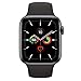 Apple Watch Series 5 (GPS + Cellular, 44MM) - Space Gray Aluminum Case with Black Sport Band (Renewed)