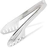 Stainless Steel Salad Kitchen Tongs - Buffet Tongs for Home Cooking, Picnic, Outdoor BBQ and More - 2.5 x 9.75 Inches