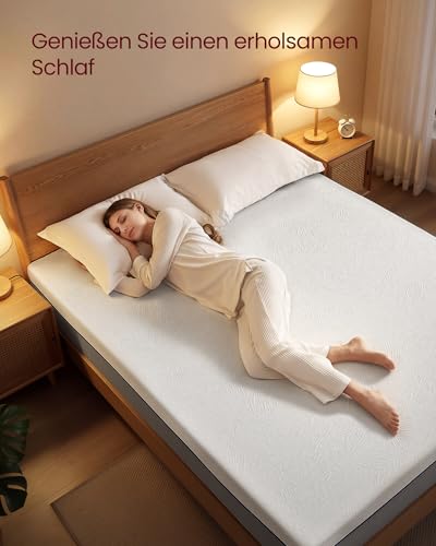 VASAGLE 140 x 200 cm Double Gel Memory Foam Mattress Medium Firm H3 7-Zone Support Breathable Removable Machine Washable Cover 20cm Thick Blue RMZ124QZ01