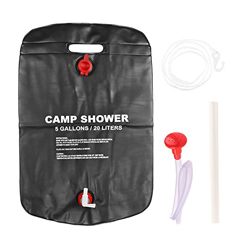 UPC 703546372128, Solar Shower, ONEVER Camping Shower Bag 5 Gallon/20 Litter Solar Portable Outdoor Shower Bag for Camping, Hiking, Outdoor Activity