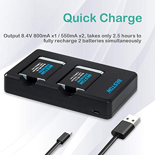 BESTON 2Pack NB13L Battery Packs and USB Charger Set for Canon