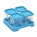 Green Sprouts Reusable Baby Food Glass Containers Freezer Cubes (4oz/4pk)-Aqua