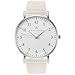 Wristology Numbers Womens Nurse Watch Leather Strap in Silver - Interchangeable Beige Genuine Leather Band Watch - Large Easy Read Analog Watch for Women, Men, Nurses, Teachers, OC046