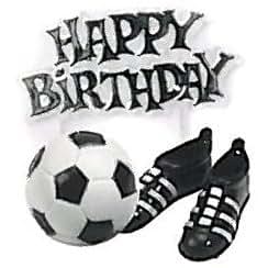 Pelota de Futbol feliz cumpleaños y la torta de botas ...