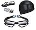 Swim Goggles, Hurdilen Swimming Goggles Anti-Fog UV Protection Coated Lens No Leaking with Swim Cap, Nose Clip, Earplugs, Case for Men Women Adult Youth Kids