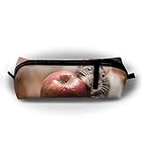 Ppppllll Mouse Steals Apple To Eat Zipper Travel Cases Makeup Handbag Resistance Carrying Handle Cosmetic Hanging Bag Accessories Toiletries Pouch Power Lines Documents Bag