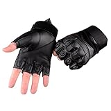 Campstoor Tactical Shooting Gloves Fingerless Half Finger Tactical Gloves Riding Motorcycle Airsoft Military Army Police SWAT Combat Assault Tactical Gloves (Black, Medium) …