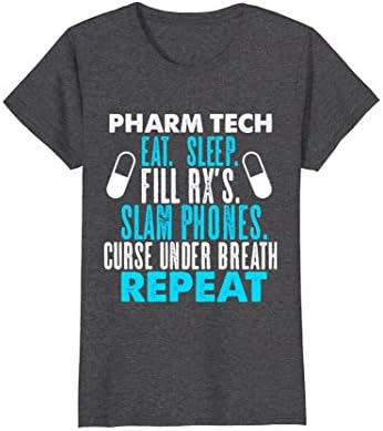 Womens Funny pharmacy technician shirt Pharmacy Tech gift Large Dark Heather
