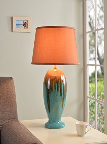 Kenroy Home 32366TEAL Tucson Lamps, Teal Ceramic Glaze Finish - Thumbnail 3