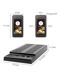 JOYSAE Sistema de llamadas inalámbricas portátil para restaurantes con 20 posavasos y 1 botón de llamada, transmisor para restaurante, clínica, iglesia, cafetería.