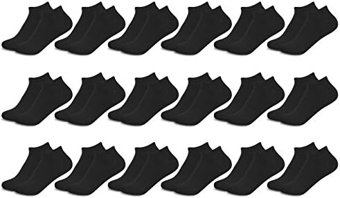 Sockletics Women’s 18 Pair VALUE Pack - No Show Socks - Solids, Stripes, and Dots - Sock Size 9-11, Shoe Size 4-10.5 Black