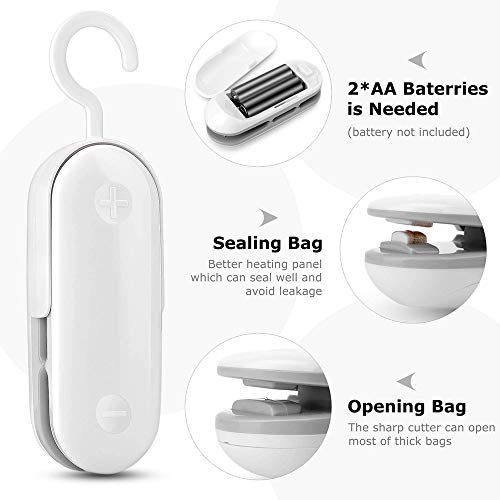 EKUPUZ 2 in 1 Mini Bag Sealer Package Sealing Machines Heat Sealer, Snacks Bags Tools Plastic Handy Portable Kitchen Storage Sealer