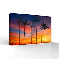 Canvas Wall Art The Palms Under The Sunset Canvas Prints Home Artwork Decoration for Living Room,Bedroom - 12x18 inches