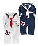 StylesILove Baby Boy Sailor Anchor Costume One Piece Romper Onesie