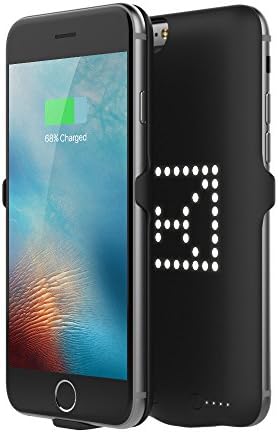 iPhone 6/6S Battery Case, Portable Juice Pack, SinoPie Ultra Slim iPhone 6/6S Charger Case with 1800mAh Power Bank and Dazzle LED Lamp Array for DIY Personalized Pictures(Black)