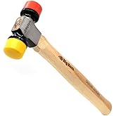 Big Horn 15129 12 Oz Double Face Non Marring Mallet, Hickory Handle, Forged Steel Head
