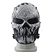 Annay Skull Skeleton Full Face Airsoft Mask with Metal Mesh Eye Protection Army Tactical Mask for Halloween Airsoft BB Paintball Gun CS Game Cosplay and Masquerade Party Wildfire