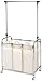 Seville Classics Mobile 3-Bag Heavy-Duty Laundry Hamper Sorter with Clothes Rack Cart, Chrome primary