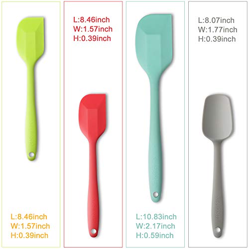 Premium Silicone Spatula Set, BPAFree Heat Resistant Nonstick Rubber