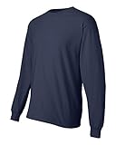 Hanes mens 6.1 oz. Long-Sleeve Beefy-T(5186)-NAVY-L