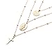 Edary Layered Necklace Gold Cross Buddha Coin God Pendant Jewelry for Women and Girls