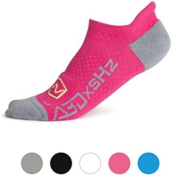 Low Cut Running Socks FEATURING Embedded Frequency Tech. 4 Improved Stamina Endurance &amp; Balance 4 Men &amp; Women. Pro Compression Arch Support (S/M, PNK)