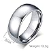 8mm Domed Tungsten Carbide Wedding Band Rings For Men Women Beveled Edge Comfort Fit Size 5-13