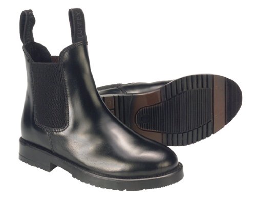 William Hunter Equestrian Rhinegold Childs Classic Leather Pull On Jodhpur Boots In Black, Size: 10