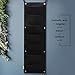 KORAM 7 Pockets Vertical Garden Wall Planter Living Hanging Flower Pouch Green Field Pot Felt Indoor/Outdoor Wall Mount Balcony Plant Grow Bag for Herbs Vegetables and Flowers (10pcs of Plant Tags)