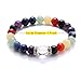 TGS Gems® 1 Strand Long Polished Natural Gemstone Colorful Round Beads Chakra with Rock Crystal Bracelet Jewelry Supplies DIY Accessaries Friend Gift