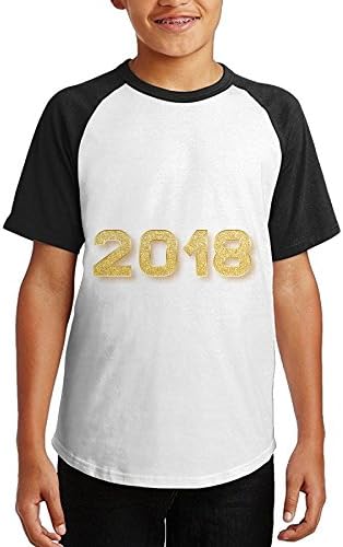Gold 2018 Unisex Youth Teenager Raglan T-Shirts Black XL