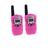 Zomei T388 2Pcs Mini Walkie Talkie 3-5KM Range 22-Channel FRS/GMRS UHF Two-Way Radios Coloful Walkie-Talkie For Kids(Pink)