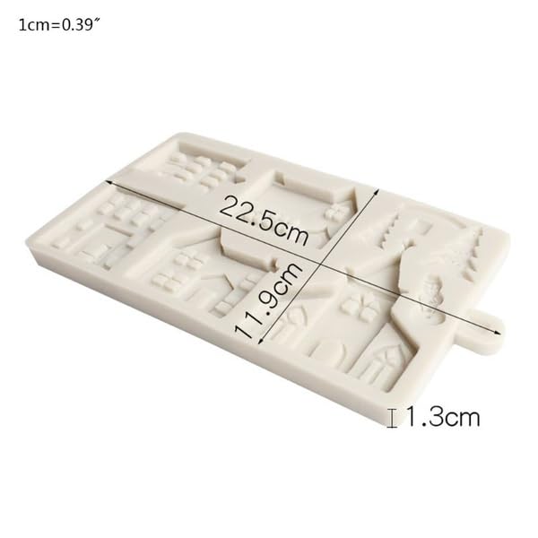 3D Xmas Christmas Tree House Silicone Mold For Fondant Cake Decor Chocolate Sugarcraft Gingerbread Baking Mould
