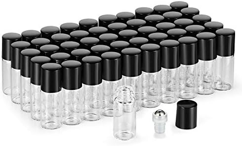 50 Pack 3ml Clear Glass Sample Vials For Essential Oils,Empty