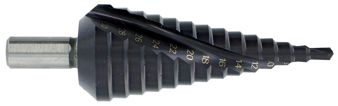 TIVOLY 11448720430 Drill Bit Hsse5 Tialn Tapered Tialn Tier Spiral Studs, Shank 8 mm, Ø4-30mm