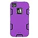 iPhone 4S Case,Apple iPhone 4 4S Case,Shockproof Heavy Duty Combo Hybrid Defender High Impact Body Rugged Hard PC & Silicone Case Protective Cover For Apple iPhone 4 4S (Purple Black)