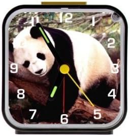 Home Decor Personalized Anime Panda Picture Square Black Alarm Clock