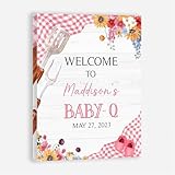 Personalized Pink Bbq Baby Shower Welcome Sign Baby