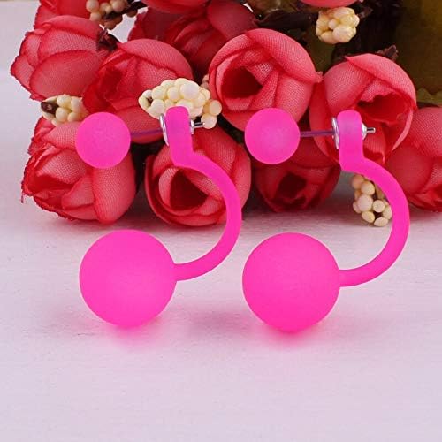 PAPPET Pearl Stud Earrings 9 Colors Unique Geometric Double Ball Studs Earring Double Side Pearls Earrings For Women & Girls Jewelry Valentine Gifts