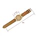 FunkyTop Mens Women Unisex Retro Natural Bamboo Wooden Watches Japan Movement Quartz with Leather Strap 12 Holes Design Wristwatches(Brown#1)