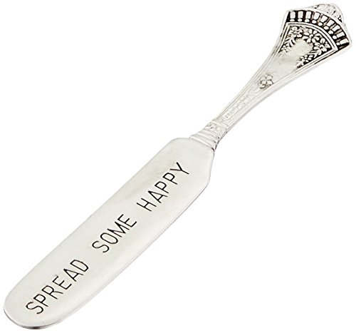 Mud Pie 4031011C"Spread Some Happy" Vintage Spreader, Silver - Thumbnail 2