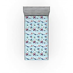 Ambesonne Airplane Fitted Sheet Set, Different